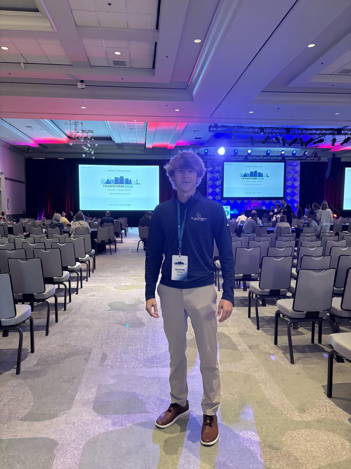 Q's Transportation owner at the NEMTAC Transform conference in Orlando, Florida